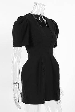 Puff-Sleeve Casual Dress