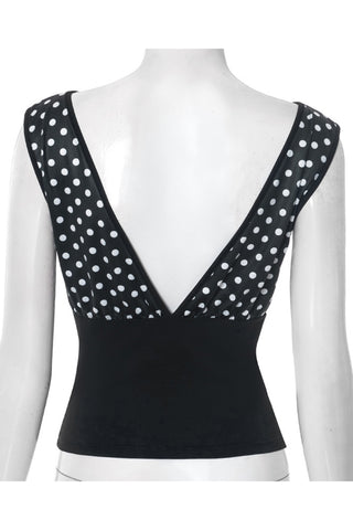Polka Dot Sleeveless Tank Top