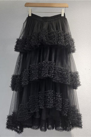 Tiered Ruffle Midi Skirt