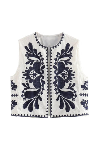 Patterned Floral Vest