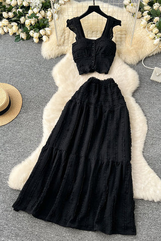 Ruffle Trim Skirt Set