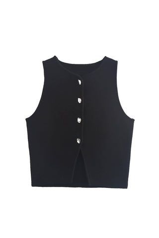 Button-Front Tank Top