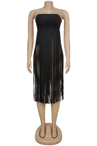 Fringe Strapless Tank Top