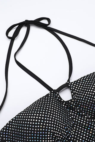 Sparkling Halter Mini Dress