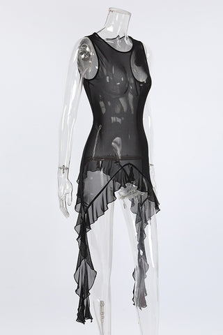 Sheer Layered Sleeveless Blouse