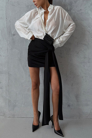 Elegant Wrap Mini Skirt