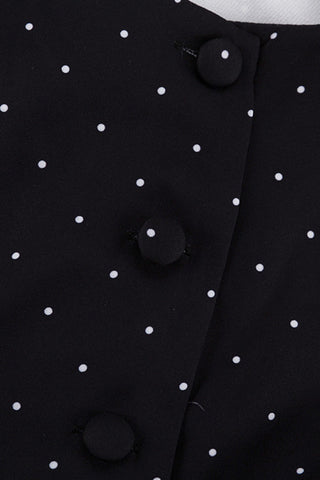 Button-Front Polka Dot Skirt Set