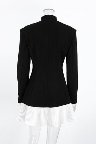 Chic Blazer Dress with Pleated Hem