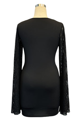 Lace Sleeve Mini Dress