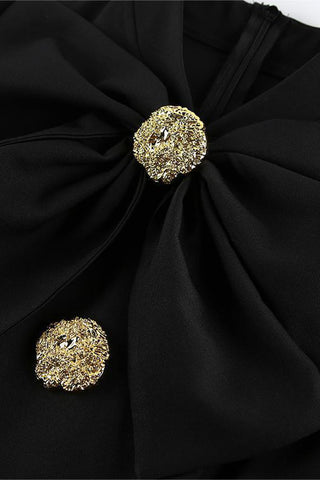 Elegant Button-Embellished Midi Dress