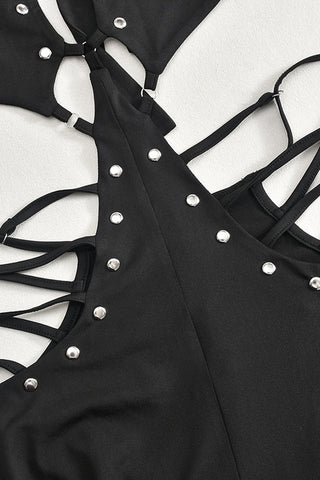 Cut-Out Halter Jumpsuit with Studs