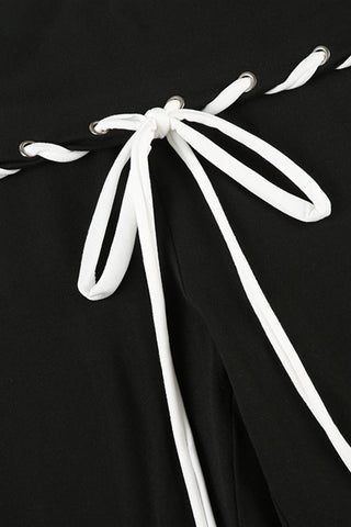 Lace-Up Crop Top and Leggings Set