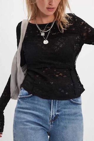 Lace Long-Sleeve T-Shirt