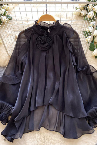 Elegant Layered Blouse with Ruffle Details
