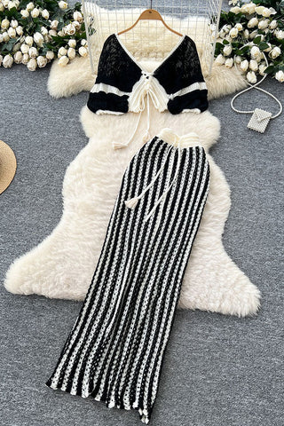 Boho Tassel Crochet Skirt Set