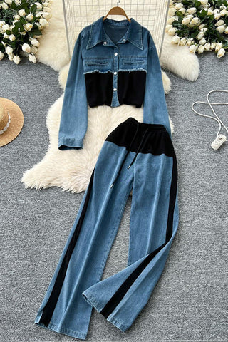 Stylish Button-Front Pants Set