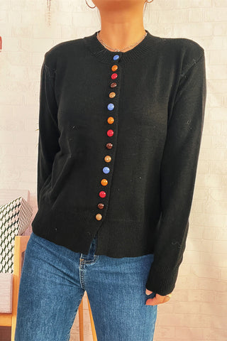 Colorful Button-Front Sweater