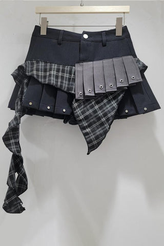 Asymmetrical Layered Mini Skirt