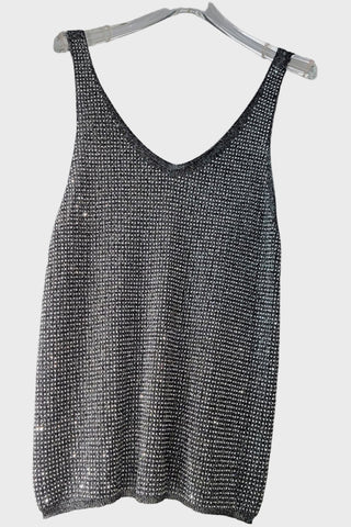 V-Neck Sleeveless Shimmer Top