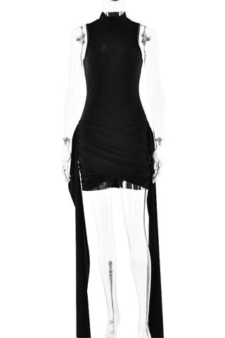 Sleeveless Ruched Evening Dress