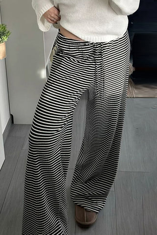 Striped Casual Drawstring Pants