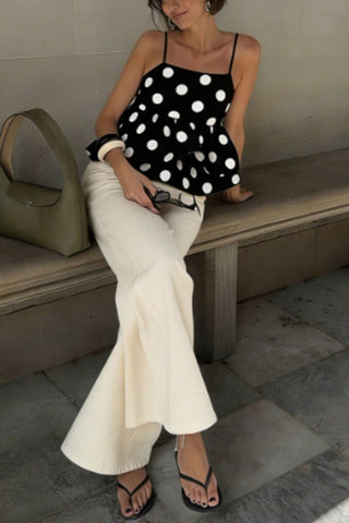 Polka Dot Peplum Camisole