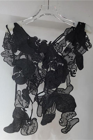 Floral Lace Vest with Artistic Design