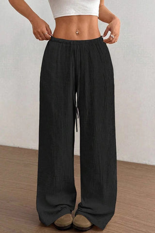 Relaxed Fit Wide-Leg Casual Pants