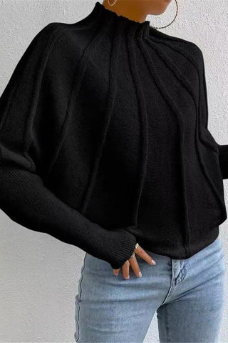 Ribbed High-Neck Sweater