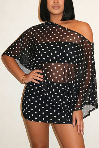 Asymmetrical Zebra-Print Skirt Set