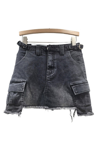 Cargo Pocket Denim Skirt