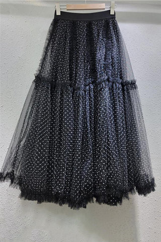 Layered Mesh Maxi Skirt