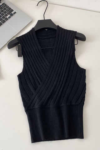 Wrap-Front Knit Tank Top