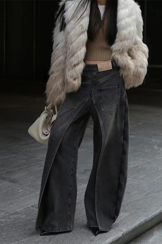 Stylish Wide-Leg Denim Jeans