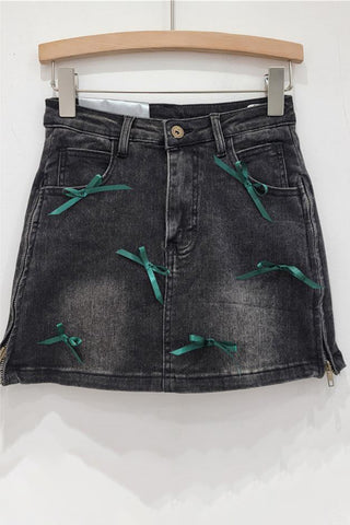 Bow-Accent Mini Skirt