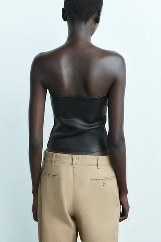 Strapless Metallic Camisole Top