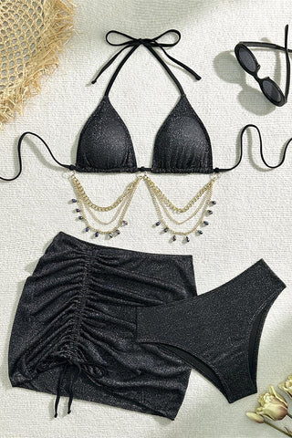 Chic Bikini Set with Mini Skirt Cover-Up