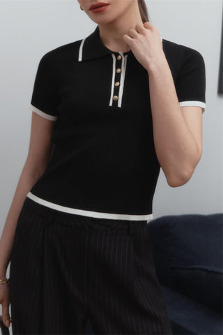 Classic Polo Button-Front Tee