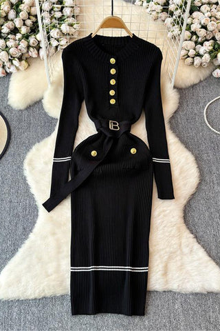 Button-Front Midi Casual Dress