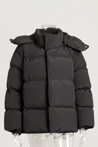 Versatile Puffer Jacket with High Collar