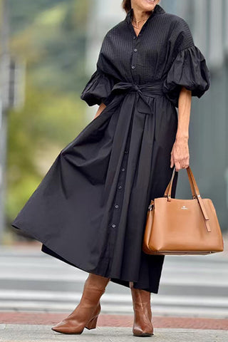 Belted Long Casual Dress