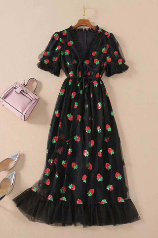 Strawberry Midi Tulle Dress