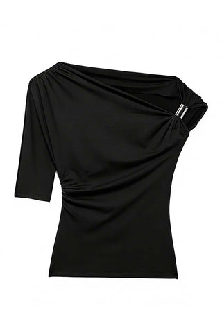 Asymmetric T-Shirt with Ring Detail