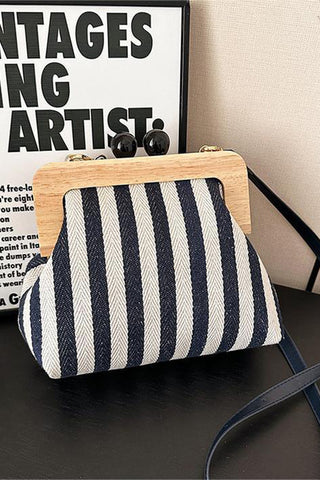Striped Frame Crossbody Bag