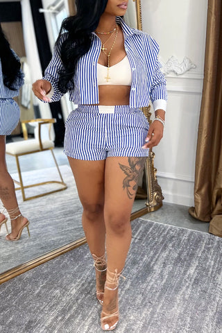 Striped Two-Piece Short Set