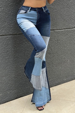 Patchwork Flare Jeans
