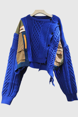 Asymmetrical Cable Knit Sweater