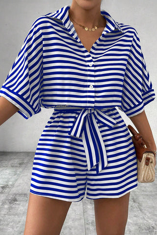 Striped Tie-Waist Romper