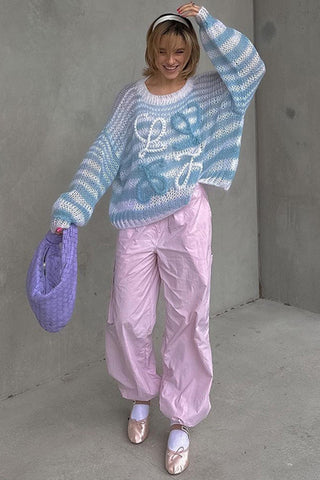 Striped Tie Pattern Sweater