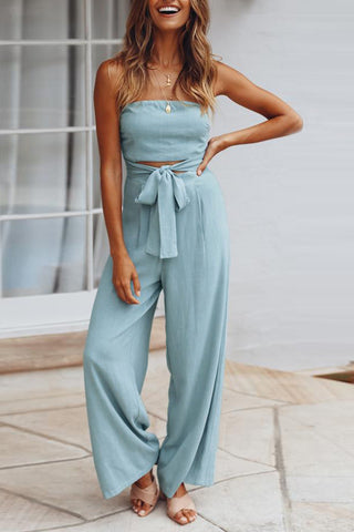 Strapless Wide-Leg Jumpsuit